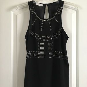 Embellished black tank top